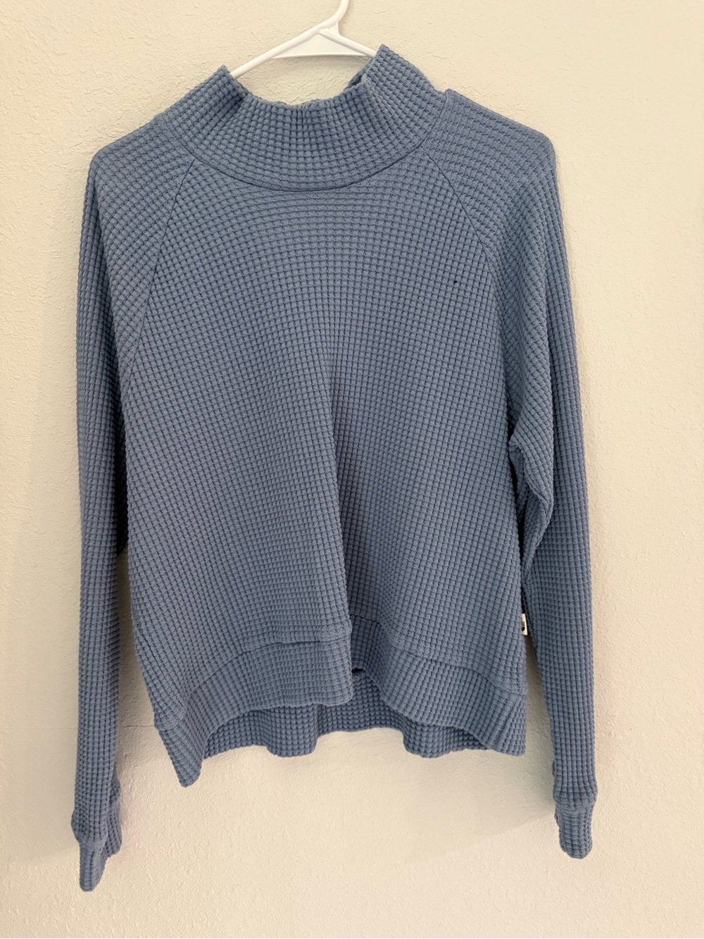 The North Face Women's Waffle-Knit Funnel Neck Sweater - Light Blue